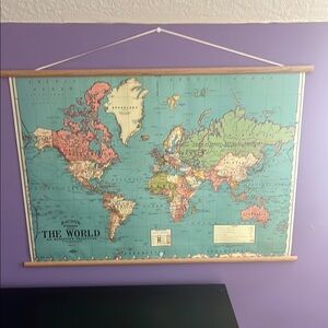 Vintage World Map Wall Hanging